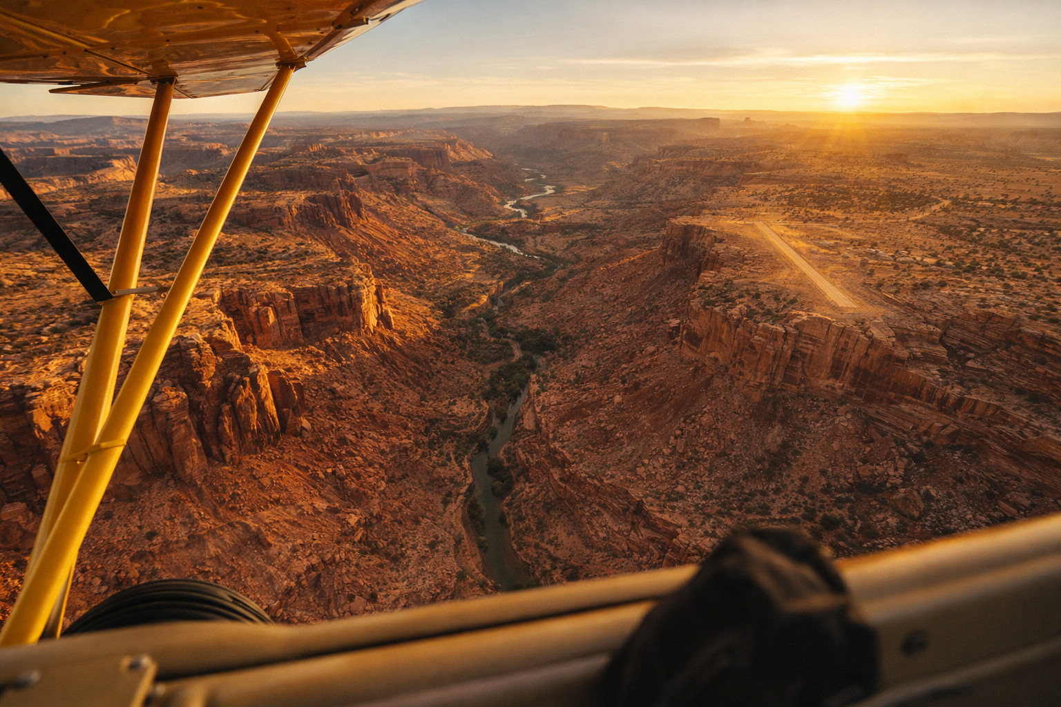 Stunning desert canyon flying